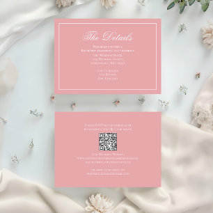 Blush Pink Calligraphy Elegant Details RSVP Enclosure Card