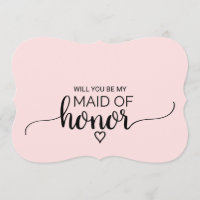 Blush Pink Calligraphy Maid Of Honour Proposal