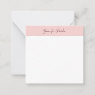 Blush Pink Calligraphy Script Name Simple Modern Card