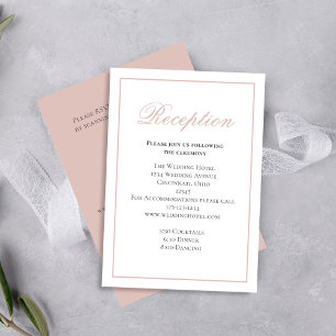Blush Pink Calligraphy Script Reception RSVP Enclosure Card