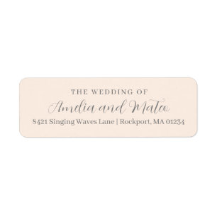 Blush Pink Calligraphy Wedding Return Address Label
