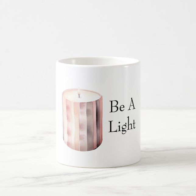 Blush Pink Candle Be A Light Coffee Mug (Center)