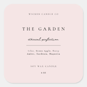 Blush Pink Candle Sticker Business Product Label