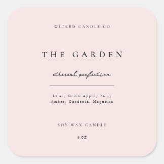 Blush Pink Candle Sticker Business Product Label