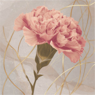 Blush Pink Carnation Floral Gold