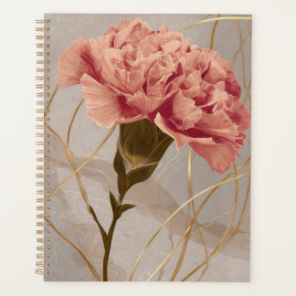 Blush Pink Carnation Floral Gold Planner