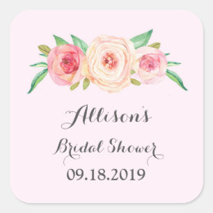 Blush Pink Chalkboard Bridal Shower Favour Tag