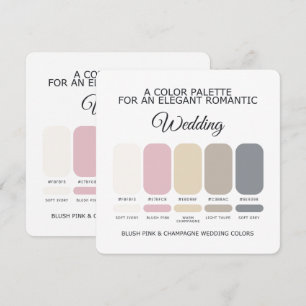 Blush Pink Champagne Wedding Colour Palette Card