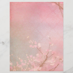Blush Pink Cherry Blossom Scrapbook Paper