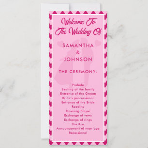Blush Pink Chevron Wedding Ceremony Program