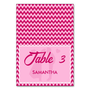 Blush Pink Chevron Wedding Place Card