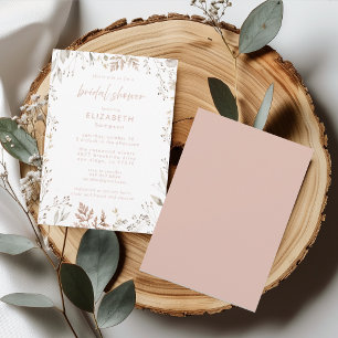 Blush Pink Chic Botanical Floral Bridal Shower Invitation