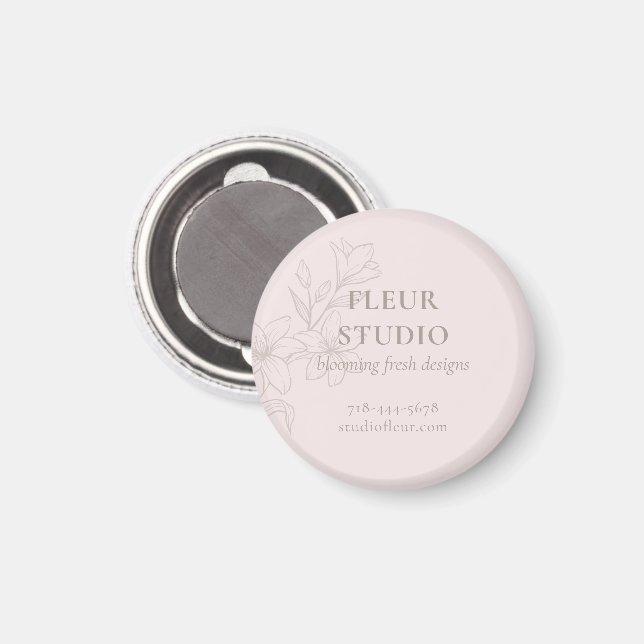 Blush Pink | Chic Minimalist Floral  Magnet (Front/Back)