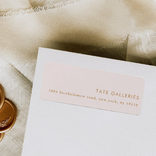 Blush Pink Chic Modern Minimalist Return Address Label