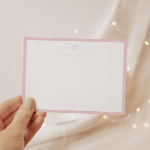 Blush Pink Chic Modern Stationery Classic  Card