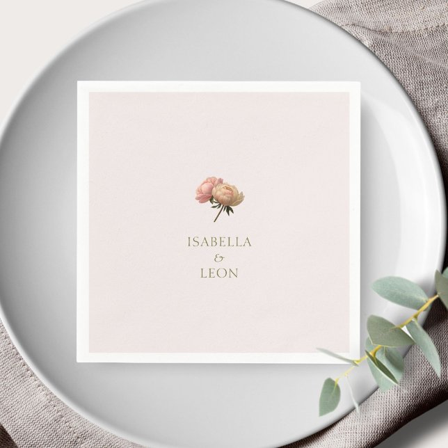 Blush Pink | Chic Rose Wedding  Napkin (Creator Uploaded)