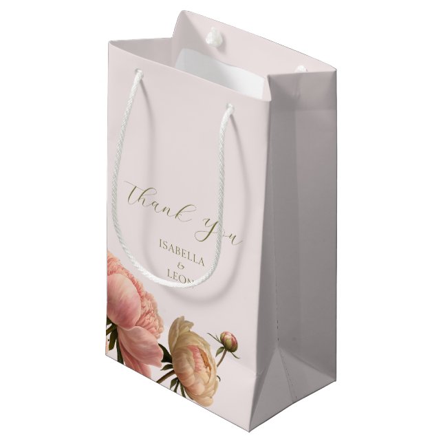 Blush Pink | Chic Rose Wedding Wedding Small Gift Bag (Front Angled)