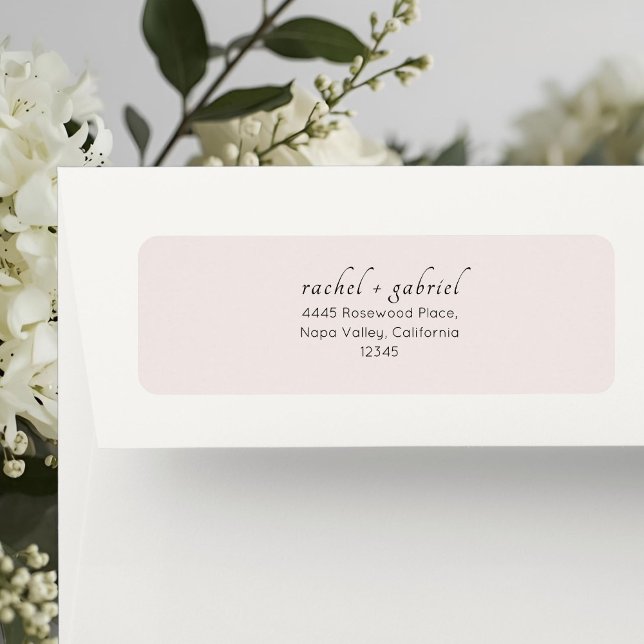 Blush Pink | Chic Simple Clean Wedding Return Address Label (Creator Uploaded)