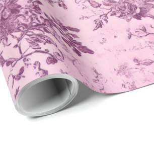 Blush Pink Chinoiserie Decoupage Wrapping Paper