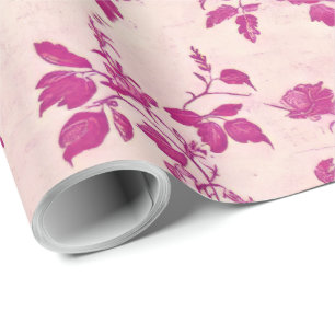Blush Pink Chinoiserie Decoupage Wrapping Paper