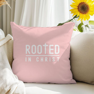 Blush Pink Christian Quote Throw Pillow