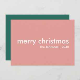 Blush Pink Christmas   Minimalist Clean Simple Holiday Card