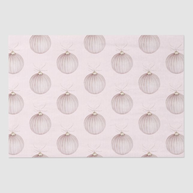 Blush Pink Christmas Ornament Coffee Mug Tissue Paper (Front)