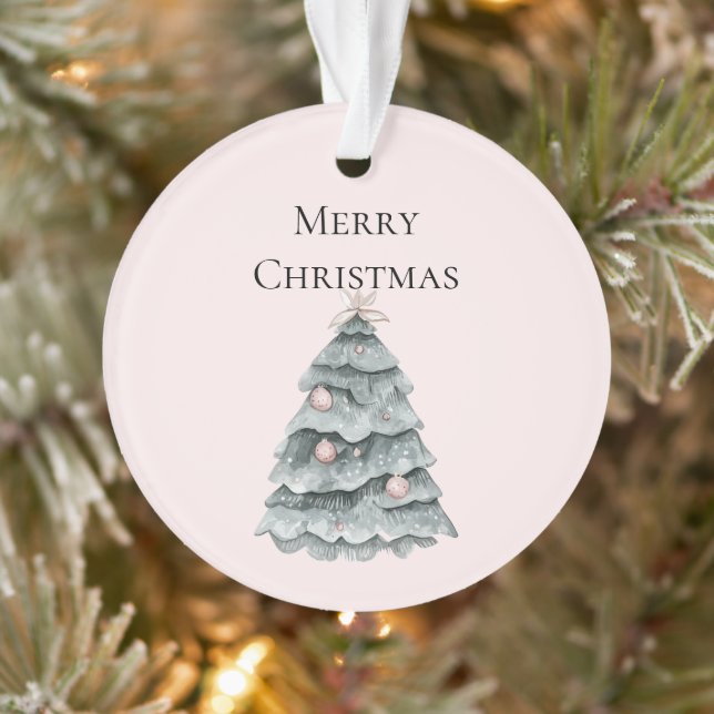 Blush Pink Christmas Tree Ornament (Tree)