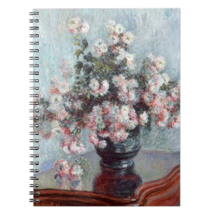 Blush Pink Chrysanthemums Impressionist Notebook