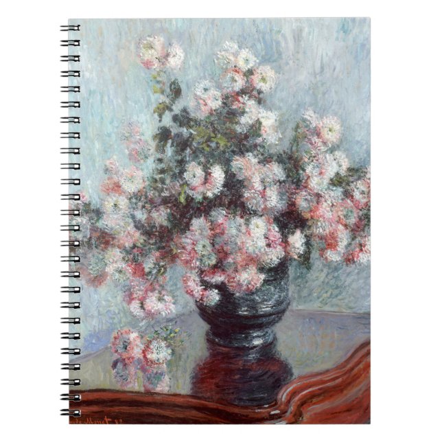 Blush Pink Chrysanthemums Impressionist Notebook (Front)