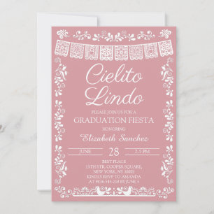 Blush Pink Cielito Lindo Graduation Fiesta Invitation