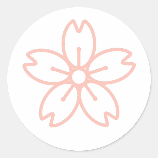 Blush Pink Circled Sakura (Cherry Blossom) Sticker (Front)