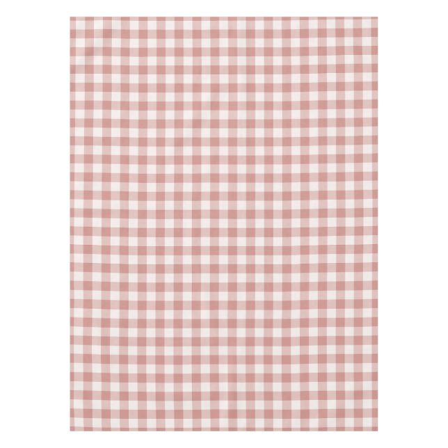 Blush Pink Classic Gingham Check Tablecloth (Front)