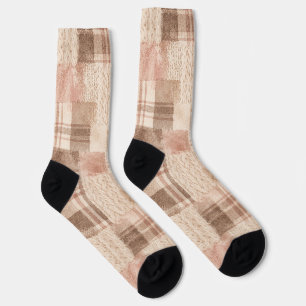 Blush Pink Cocoa Cream Sweater Christmas Socks