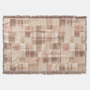 Blush Pink Cocoa Cream Sweater Christmas Throw Blanket