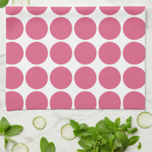 Blush Pink Colour Scandi Dots Pattern Design Tea Towel