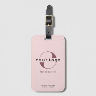 Blush pink Company logo Business leather strap Luggage Tag