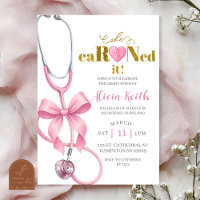 Blush Pink Coquette stethoscope She eaRNed it grad