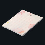 Blush Pink & Coral Floral Personalised Notepad<br><div class="desc">This personalised notepad design features a beautiful hand-painted abstract floral paint with coral pink and blush colours. Customise the text with your name and use it for any occasion or business. More matching products are available at my shop ByEunMee.</div>