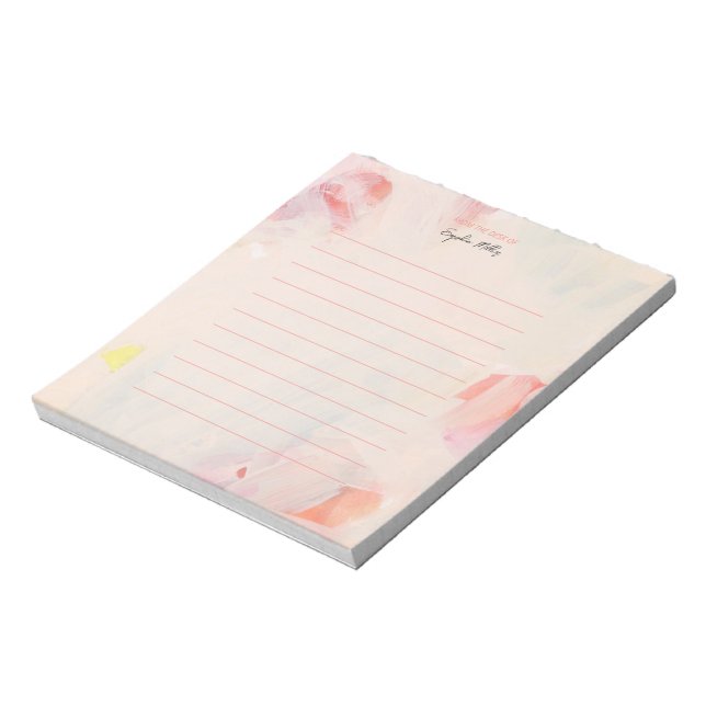 Blush Pink & Coral Floral Personalised Notepad (Rotated)