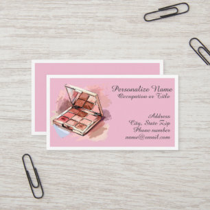 Blush Pink Cosmetic Makeup Palette Personalised Business Card