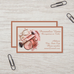Blush Pink Cosmetic Makeup Palette Personalized Business Card