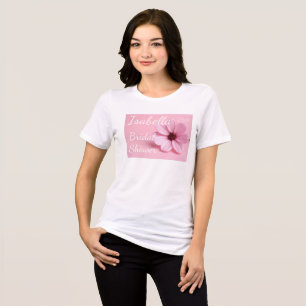 Blush Pink Cosmos Floral Bridal Shower Party Tri-Blend Shirt
