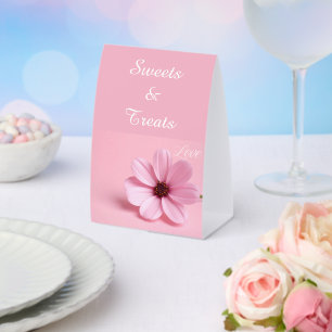 Blush Pink Cosmos Floral Sweets and Treats Bridal