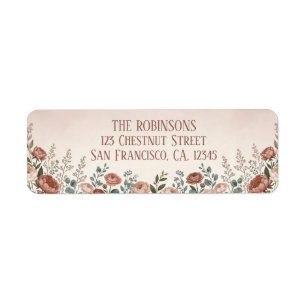 Blush Pink Cottagecore Return Address Label