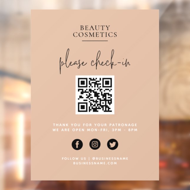 Blush Pink Covid Check-In or Payment QR Code (Sheet 2)