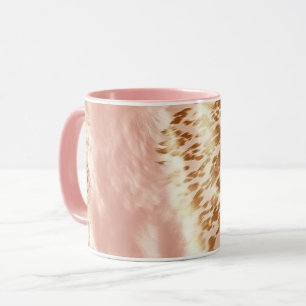 Blush Pink Cow Animal Print Mug