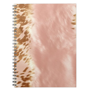 Blush Pink Cow Animal Print Notebook