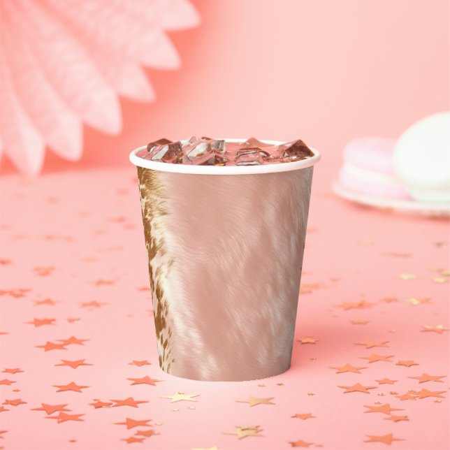Blush Pink Cow Animal Print Paper Cups (Insitu)