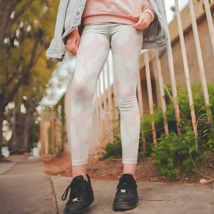Blush Pink cow print Leggings